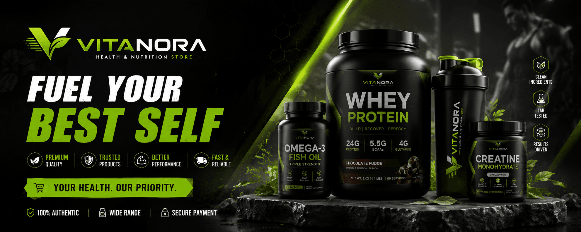 VITANORA HEALTH AND NUTRITION STORE banner